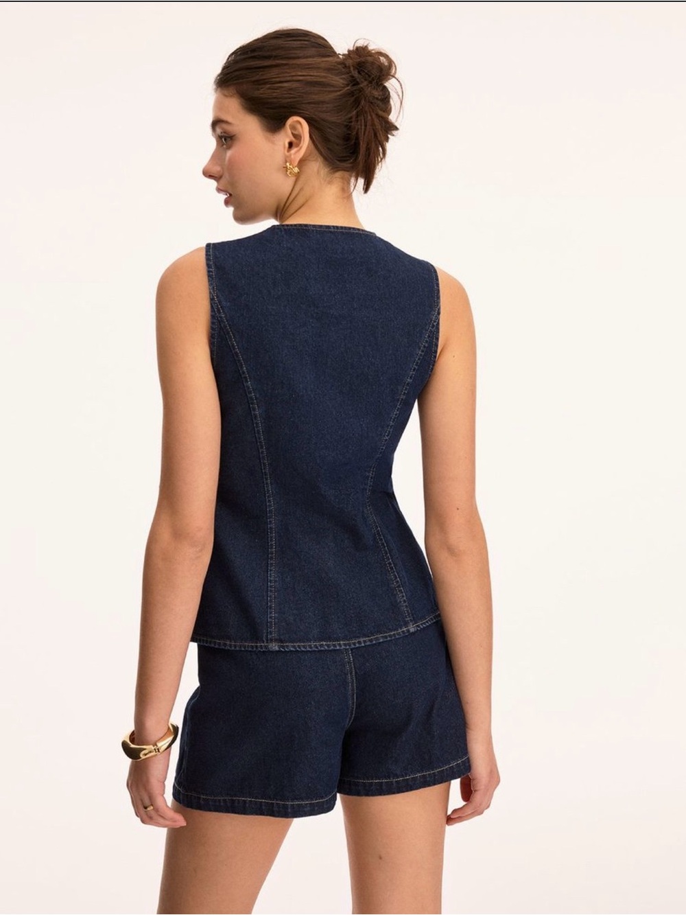 Commense Dark Blue Denim Short Set - Picture 6 of 6